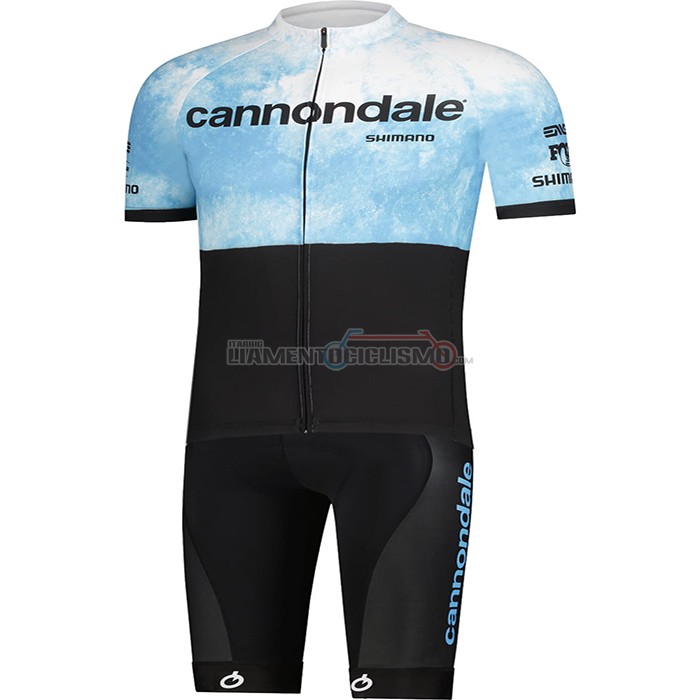 Abbigliamento Ciclismo Cannondale Manica Corta 2021 Azzurro Nero